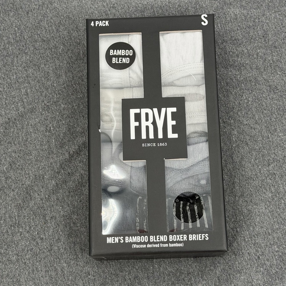 FRYE Boxer Briefs Men's 4 Pack Bamboo Blend Small Grey Shades New